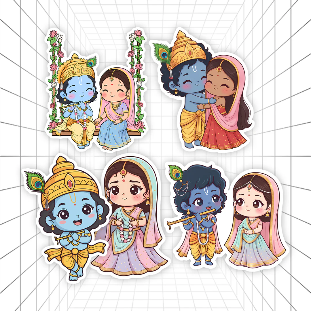 RadhaKrishna Stickers #01 | Stickerized | 5 Stickers - Image 2