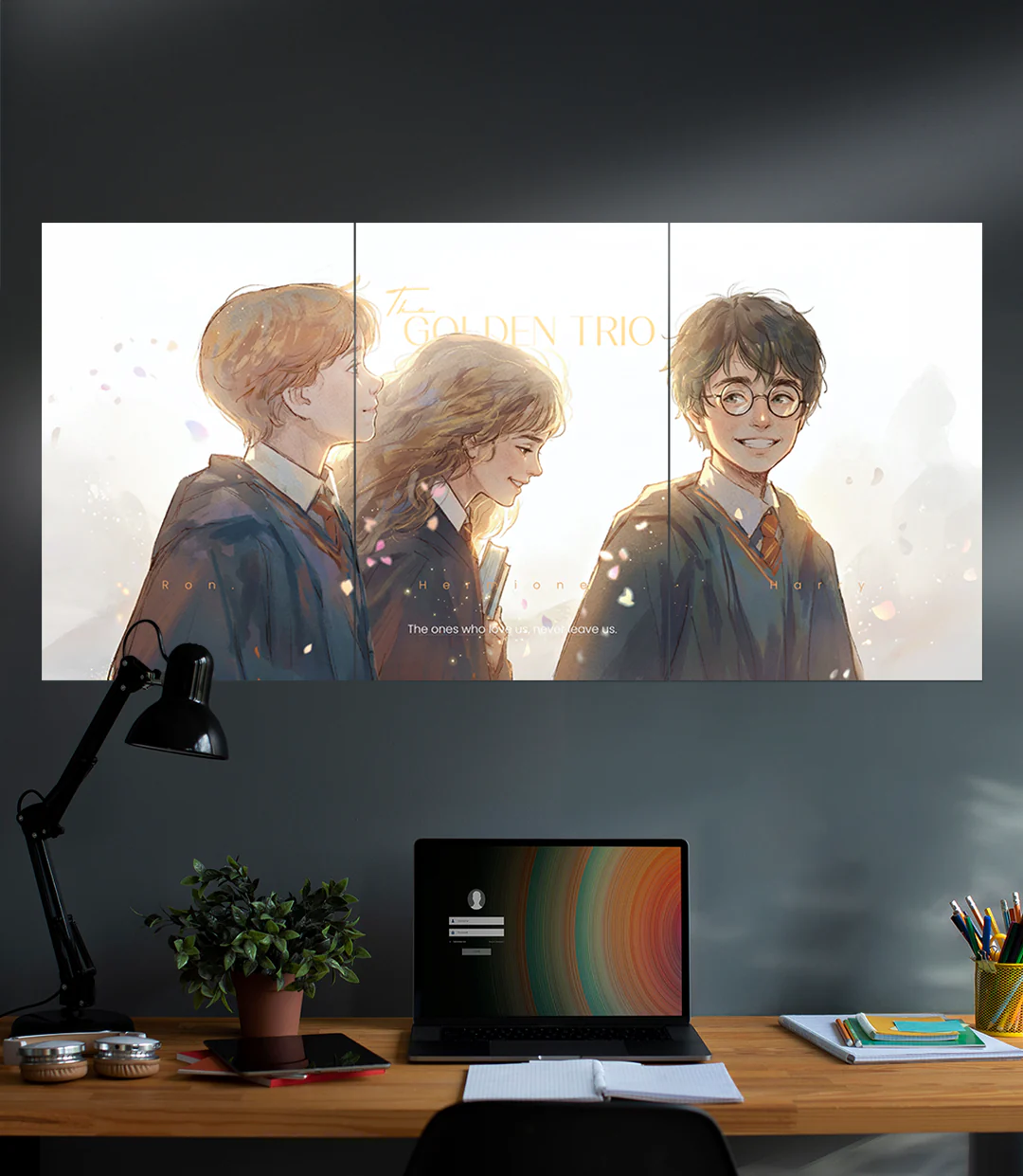 The Golden Trio | Harrypotter Friendship Art | 3 Piece Set - Image 2